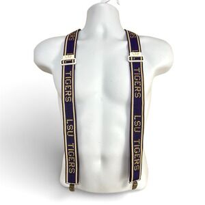 Vtg LSU Tigers Suspenders Purple Gold College Game Day Football‎ Cuddles USA
